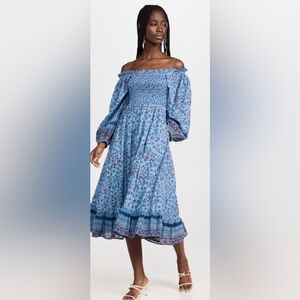 Cleobella Eva Midi Dress SIZE XL in Lapis Block print